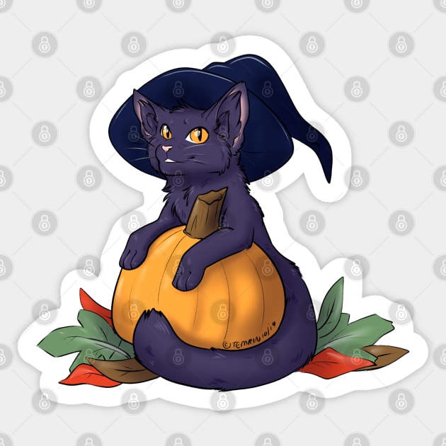 Autumn Halloween Cat Sticker by Temrin